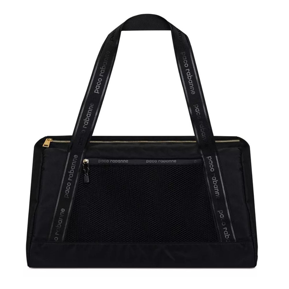 PACO RABANNE Weekender Bag in Black w Logo Strap